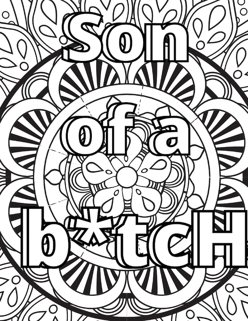 50 Swear Word Printable Coloring Pagesswear Word Coloring Digital