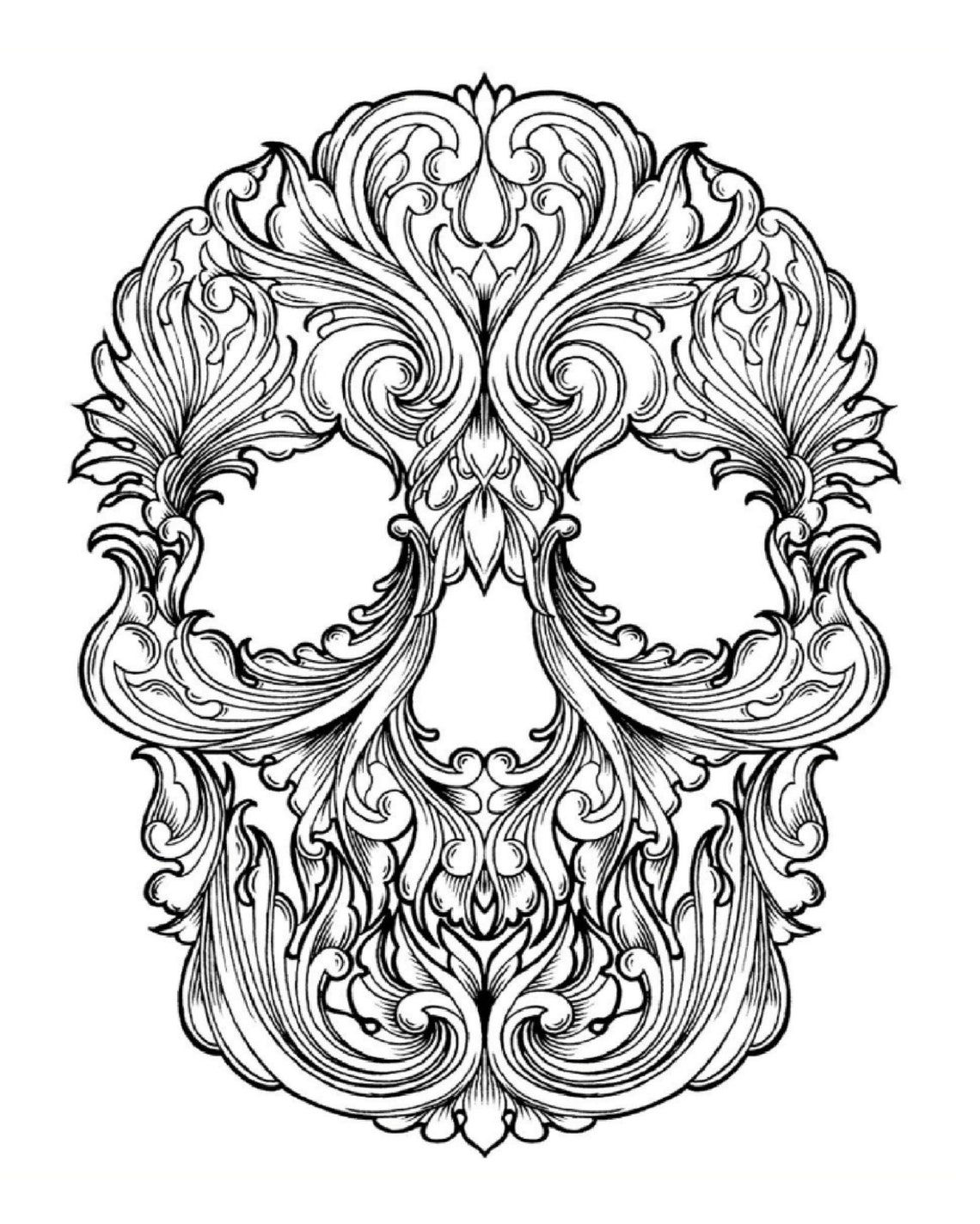 50 Skull Printable Coloring Pages-skeleton Coloring Digital Download ...