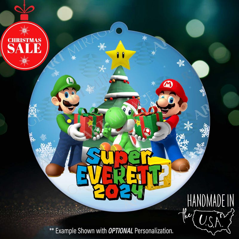 Christmas Mario Ornaments Etsy
