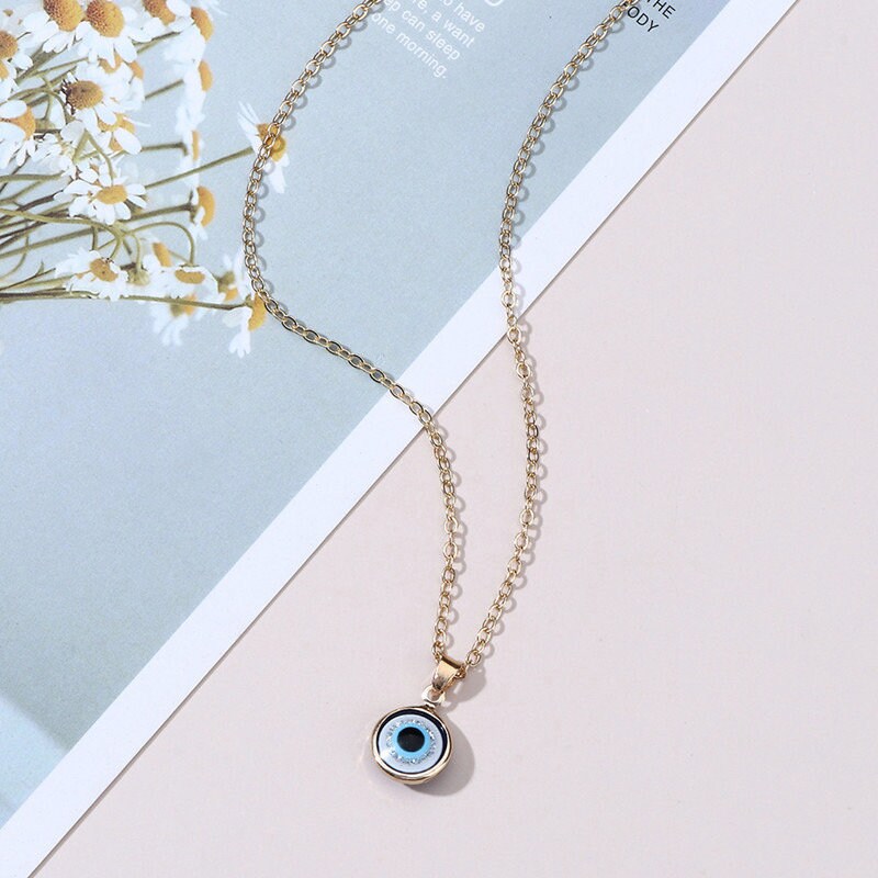 Evil Eye Necklace, 14k Gold Filled Evil Eye Necklace, Evil Eye Drop