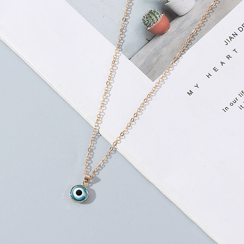 Evil Eye Necklace, 14k Gold Filled Evil Eye Necklace, Evil Eye Drop