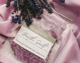 Bath salts with real lavender (250g) | Unique & soothing gift