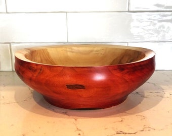 Handmade Burnt Orange Hardwood Bowl