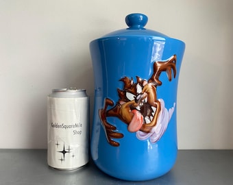 WB Looney Tunes Taz Tazmanian Devil 3D Blue Ceramic Cookie Storage