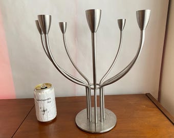 Vintage IKEA Stockholm Candelabra • 8-Arm Scandinavian Metal Candle Holder (2 available) MCM style