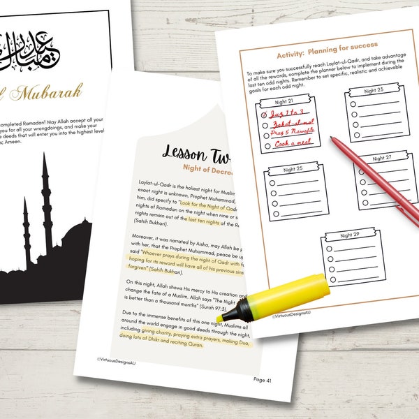 Ramadan Activity Workbook for Teenagers Young Adults and Adults 30 Lessons for 30 Days Ramadan Lessons and Activities 65 Pages Digital Print