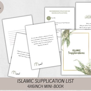 Cartes d'invocation islamique Dua - Mini-livre imprimable 100 4 x 6 pouces - Idéal pour les invocations du Ramadan et de Laylat Al Qadr - Téléchargement numérique