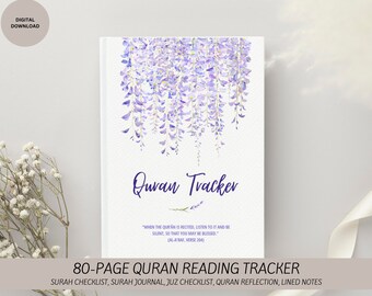 Quran Journal Checklist - Simple Design to Track Quran Recitation and Quran Reflection Journal - Quran Memorisation - Digital Print