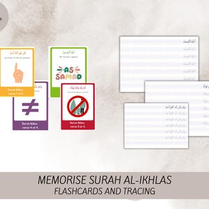 Surah Al Ikhlas - Learn and Memorise Quran Visual Flashcards and Tracing Worksheets - Hafiz ...