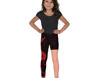 Kid's Eras Tour Red Snake Leggings, Taylor Swift concert outfit, Halloween costume, sparkles printed on fabric)