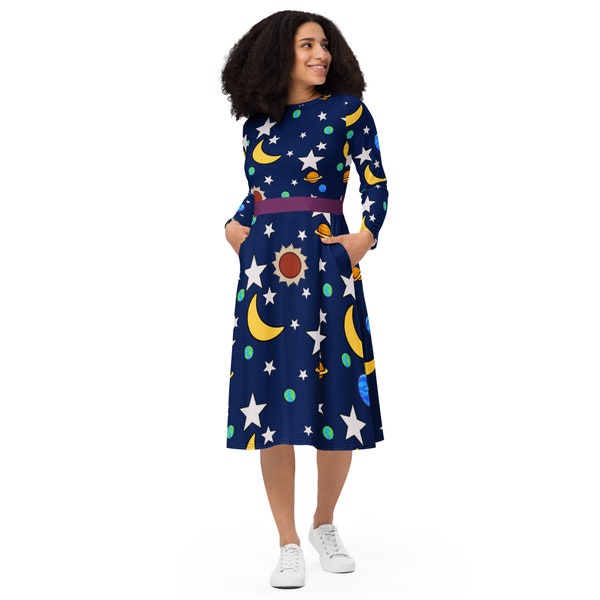 Ms. Frizzle Solar System, Women's Dress, Book Character Day for Teachers, Magic School Bus Costume, Planets Solar System, Halloween Cosplay