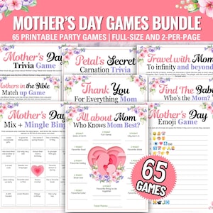 Giochi per la festa della mamma MEGA BUNDLE, giochi per il brunch della festa della mamma, giochi per la festa della mamma - bambini, adolescenti e adulti, giochi per la festa della mamma, quiz sulla festa della mamma