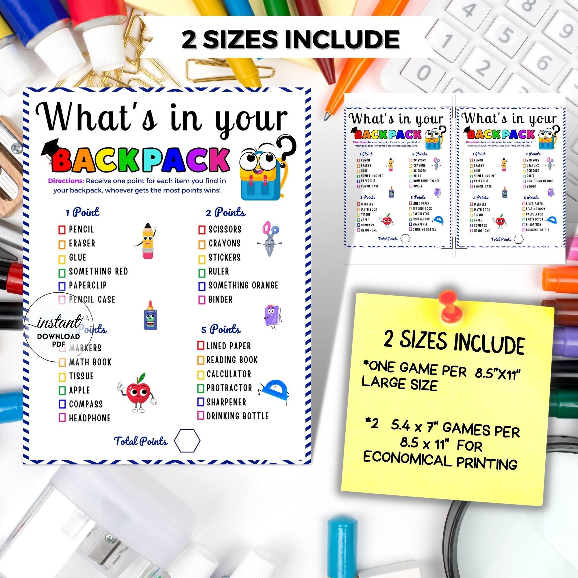 Back to School Games Bundle, Printable Classroom Activities (PDF) - Etsy