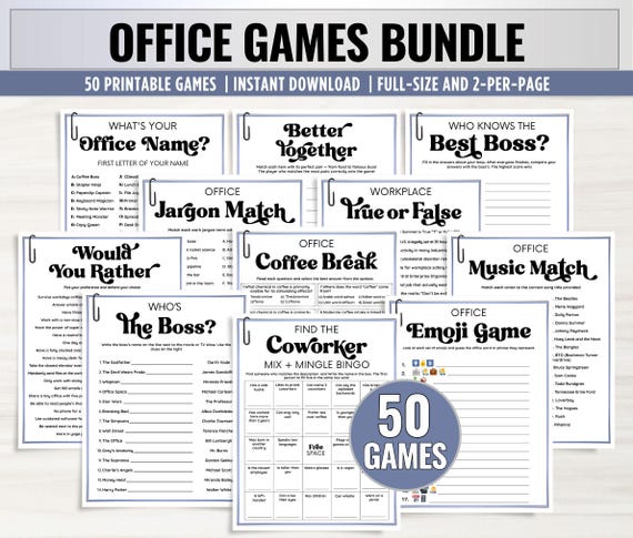 Printable Office Games Bundle: 50 Team Building Activities (PDF Download)