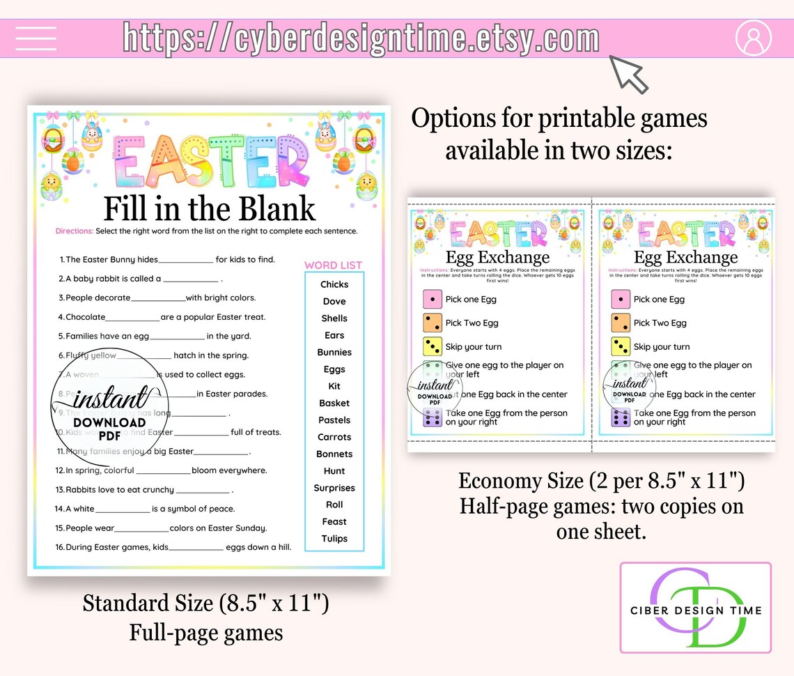 Easter Games Bundle, Easter Party Games, Easter Family Games, Office ...