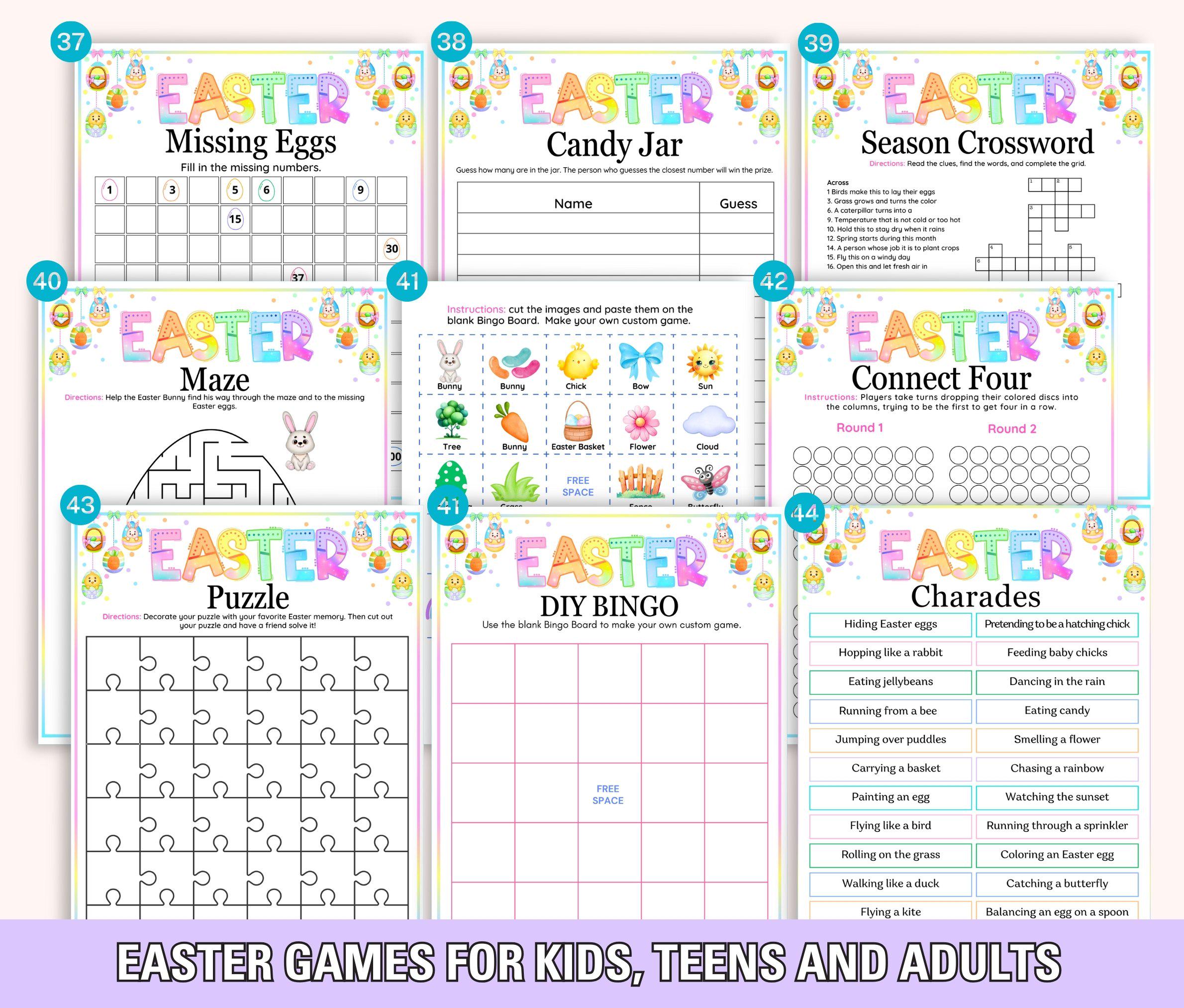 Easter Games Bundle, Easter Party Games, Easter Family Games, Office Games, Printable Easter ...