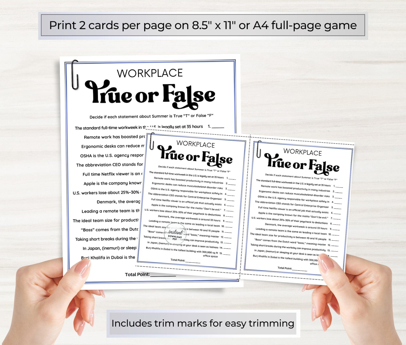Paperwork Activity Printable Office Games Bundle: 50 Team Building Activities (PDF ...