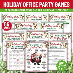 Holiday Office Party Games Bundle, Office Holiday Games, Adult Office Christmas Games, Work Christmas Party Activities, Work Holiday Games