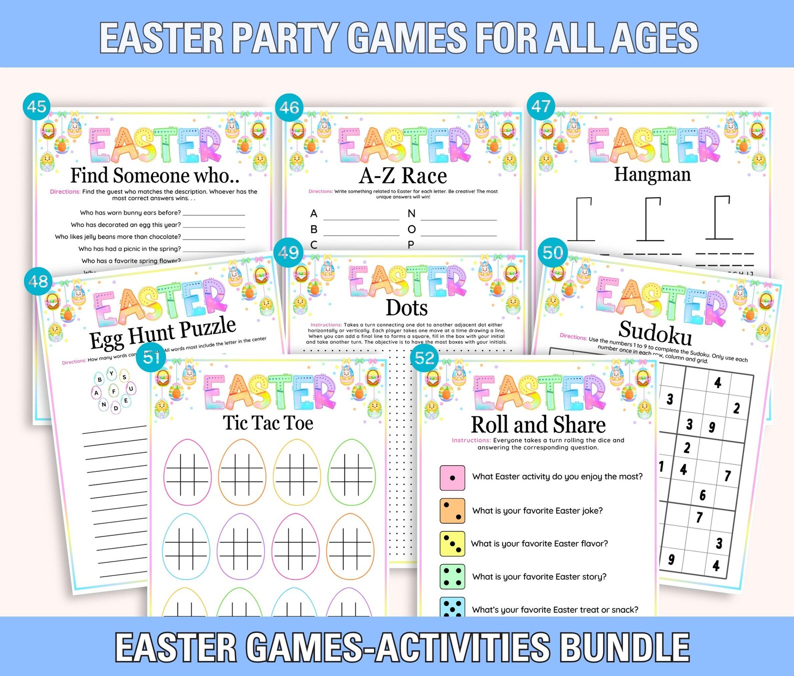 Easter Games Bundle, Easter Party Games, Easter Family Games, Office ...