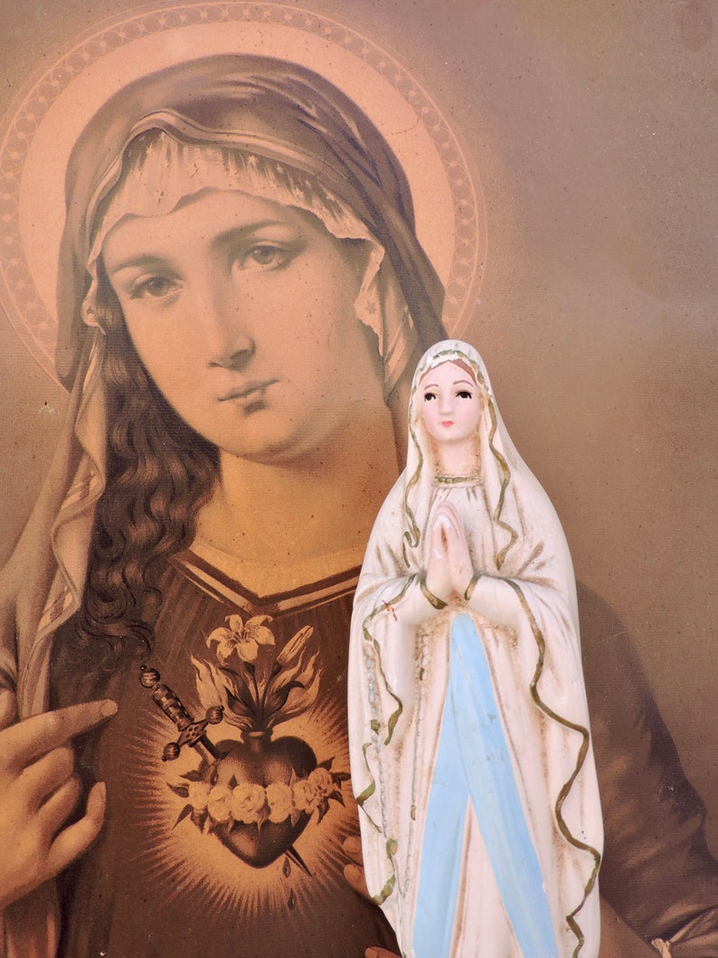 Virgin Mary Statue, Antique Madonna Statue/sculpture, Our Lady of