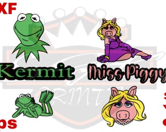 カーミットとミス・ピギー、カエルのカーミット svg、ミス・ピギー svg