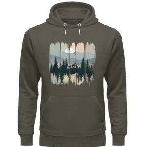 Herren Hoodie Sweatshirt Outdoor Print Reindeer in the forest Adventure Kapuzen Pullover Unisex Organic Hoodie Bild 5