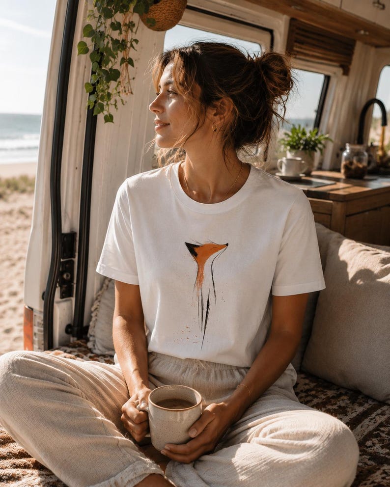Women's T-Shirt Fox - 100% Organic Cotton - Outdoor - Gift for Her image 3
