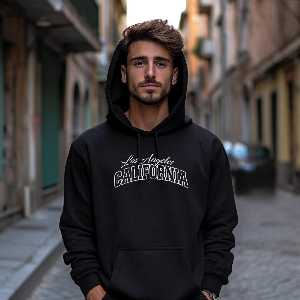 Casual Men s Hoodie Sweatshirt California Style Hooded Sweater Los
