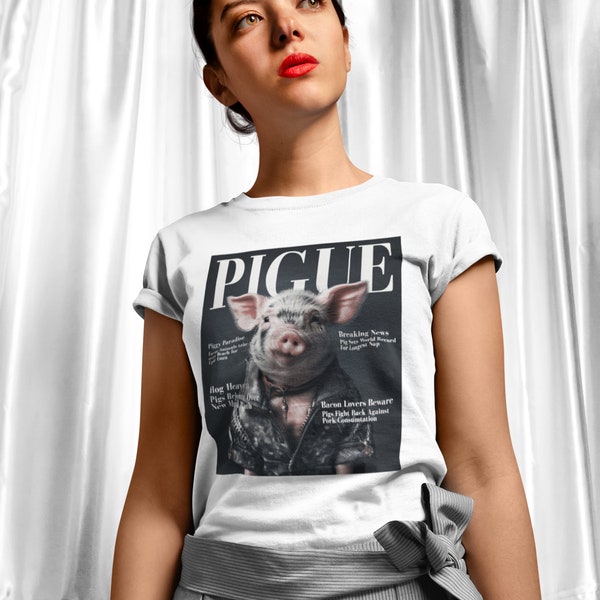 Damen T-Shirt mit Minischwein Motiv  - einzigartiges Fashion Shirt mit Print - T-Shirt mit Spruch - nachhaltige Bio Baumwolle