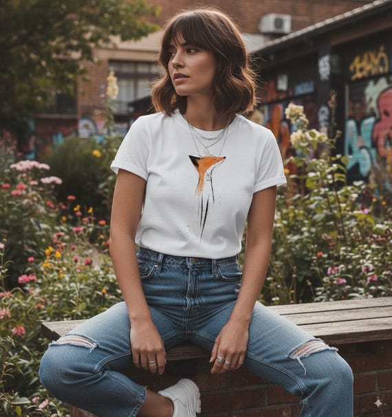 Damen T-Shirt Fuchs - 100% Bio Baumwolle - Medium Fit - Outdoor Shirt - Geschenk für Sie - Rocker