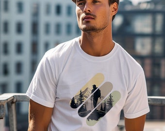 Herr-T-shirt med fjällmotiv - 100 % ekologisk bomull - Present till honom - Natur - Vandring