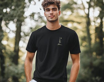 Camiseta de hombre Zorro en el bosque - Camiseta orgánica - 100% algodón - Unisex - Camiseta para exteriores - Regalo para él - Amante de la naturaleza