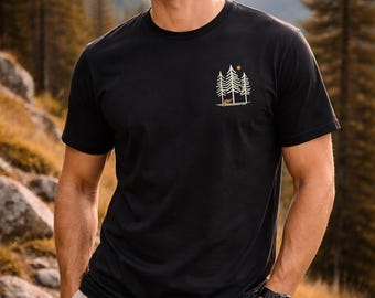 T-shirt da uomo Volpe nella foresta - Alberi - Outdoor - Biologica - 100% Cotone* (a seconda del colore) - Minimalista
