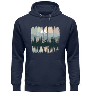 Herren Hoodie Sweatshirt Outdoor Print Reindeer in the forest Adventure Kapuzen Pullover Unisex Organic Hoodie Bild 6