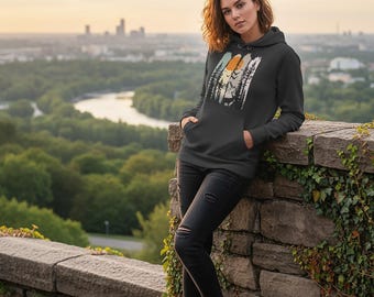 Hooded sweatshirts for women - Woman hooded sweater wildlife - 100% organic cotton - Organic Hoodie