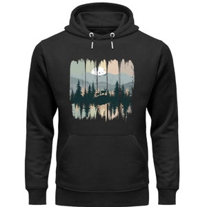 Herren Hoodie Sweatshirt Outdoor Print Reindeer in the forest Adventure Kapuzen Pullover Unisex Organic Hoodie Bild 7