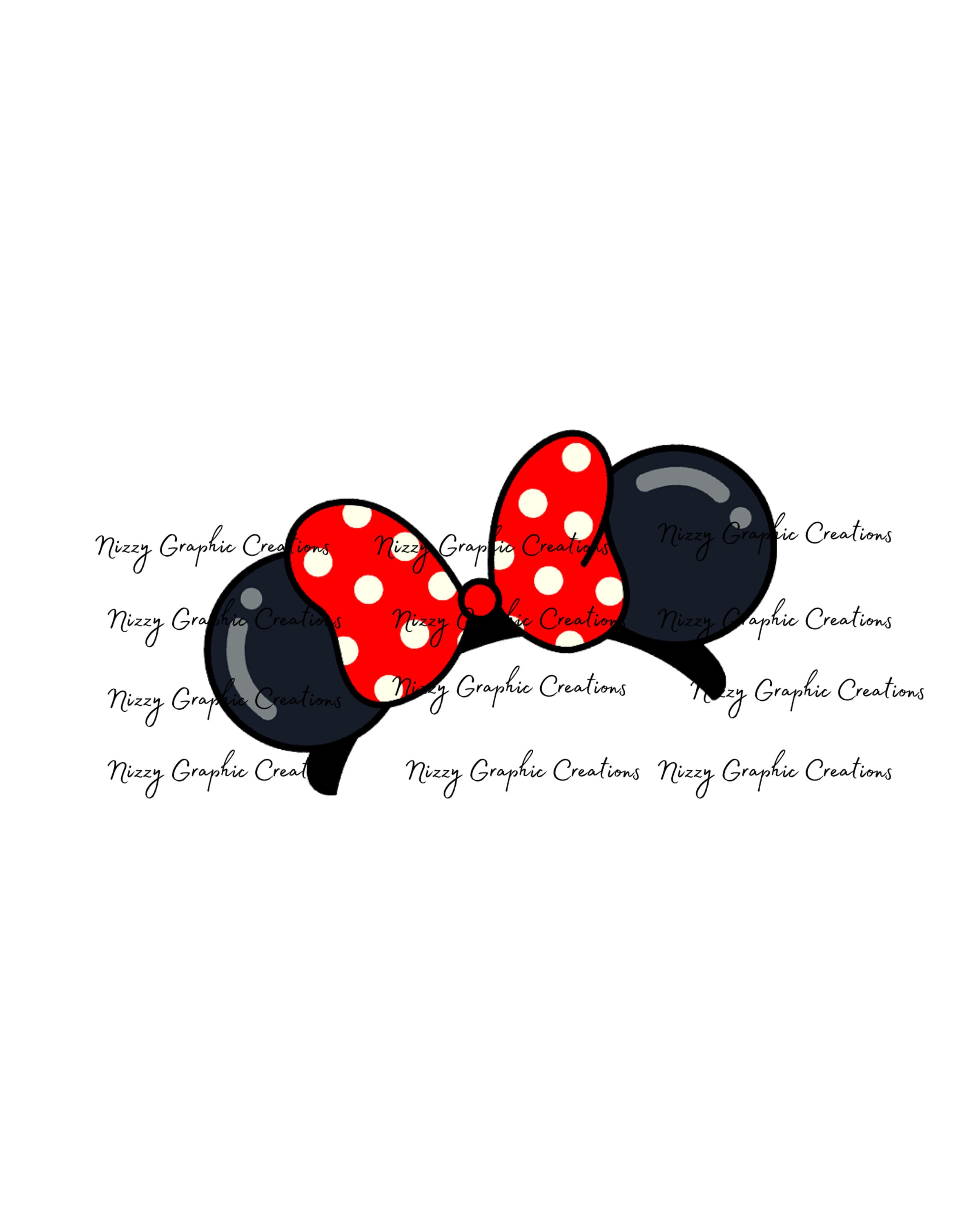 Minnie Ears and Bow Digital Clipart PNG SVG | Etsy UK