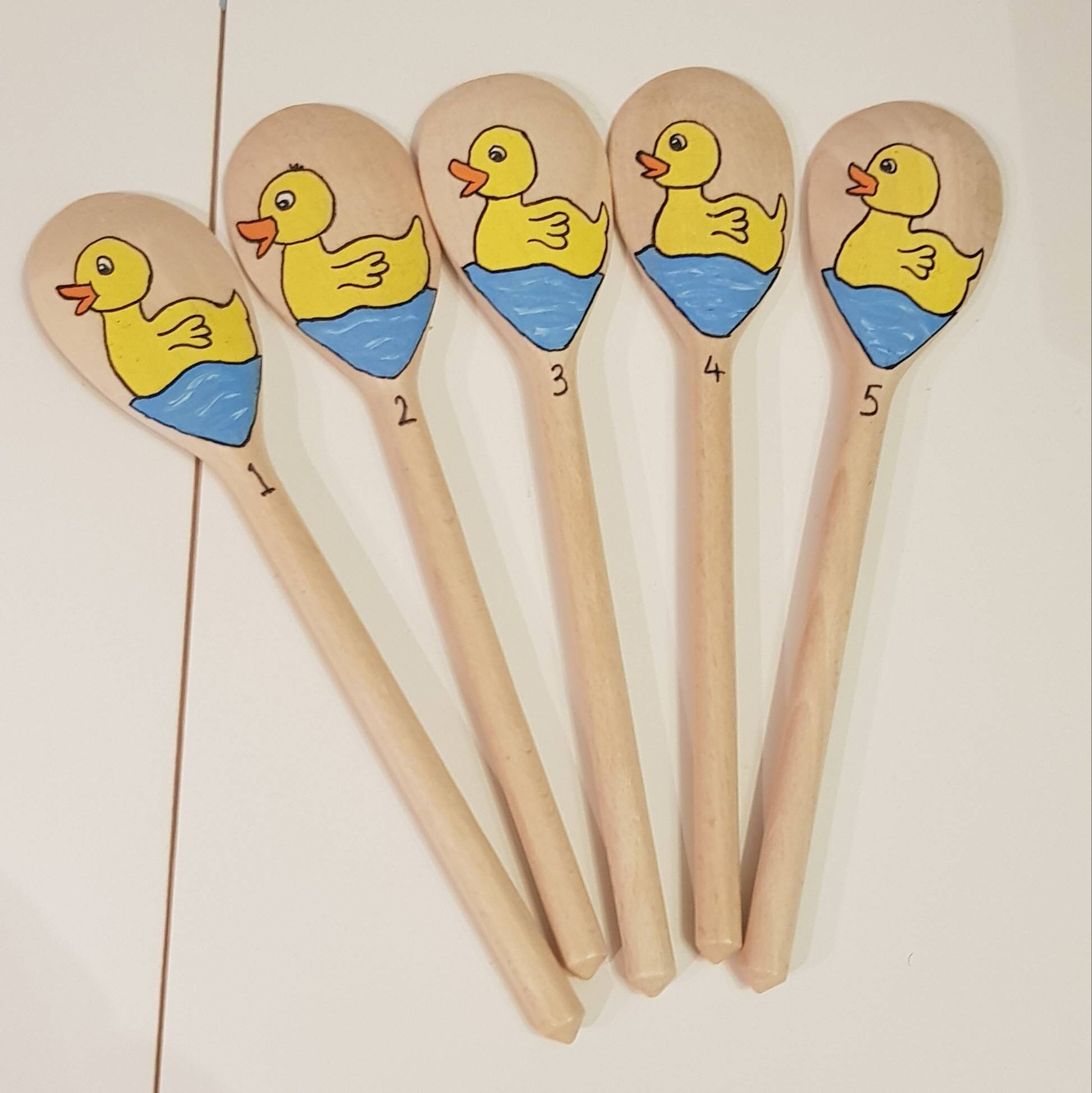 5 Little Ducks Nursery Rhyme Counting Spoons Etsy UK