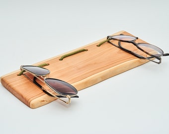 Support mural porte-lunettes en bois massif, planche de rangement pour lunettes en bois