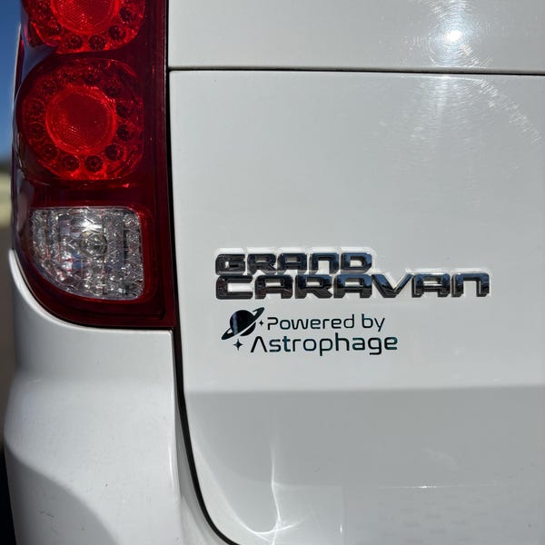 Large Powered by Astrophage Vinyl Decal - Project Hail Mary Car Decal