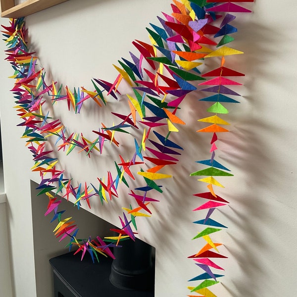 Guirnalda navideña de fieltro, decoración sin residuos, guirnalda de fieltro arcoíris, decoración navideña colorida,