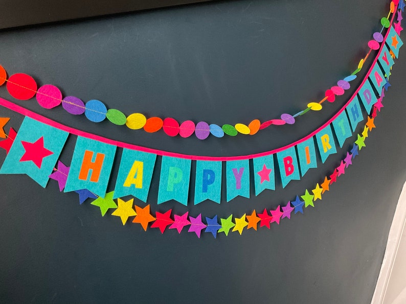 Happy Birthday Banner Unique Custom Felt Name Banner Etsy UK
