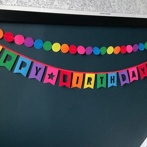 Happy Birthday Banner, Unique Custom Felt Name Banner, Personalised Bunting, Rainbow Party Decorations, Colourful Bunting, Rainbow Birthday