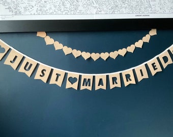 Vintage Wedding Bunting Banner Just Married Banner... - Grandado