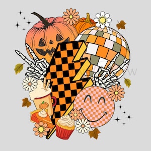 Fall vibes png sublimation design, retro fall sublimation, smiley face, pumpkin png, fall clipart png, digital download, trendy fall design