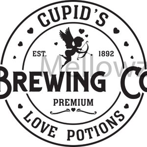 Cupid&#39;s Brewing Co PNG, Retro Brewing Co Valentine&#39;s Day Digital Download,Premium Love Potions Valentine Sublimation,Vday png ,Valentine png