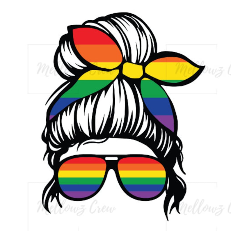 Débardeur Femme "Gay Mom Messy Hair Bun" - Couleur Arc-en-Ciel - Cadeau LGBTQ+ Pride