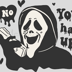 No you hang up png , Ghost face png  Funny Horror png, Scream png, ghost face calling png, Instant download,Halloween ,png