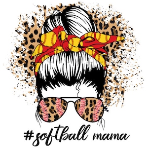 Messy bun Softball Mama png sublimation design download, Mother&#39;s Day png,western Mom png,messy bun Softball png,sublimate designs download