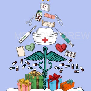 Nurse Christmas png, Merry Christmas, Nurse Christmas Trees Png, Nurse Design, Stethoscope Png, sublimation designs digital png, Nurse png